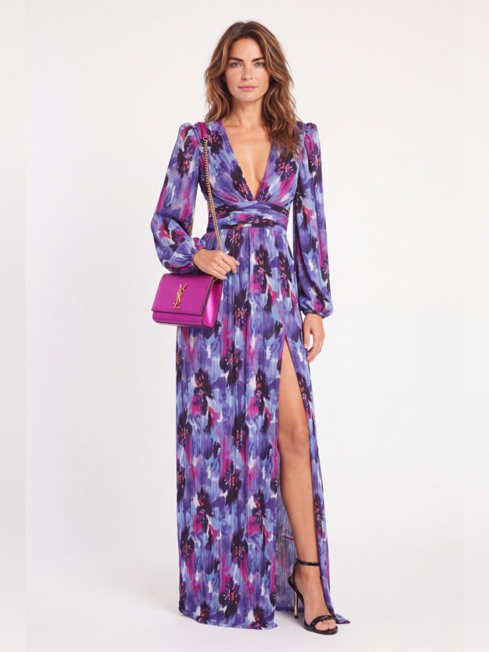 Rebecca Vallance Violet Deluge Gown Violet Floral US 8